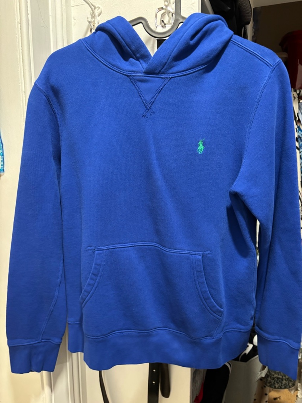 Polo by Ralph Lauren Royal Blue Pullover Hoodie with Green Pony